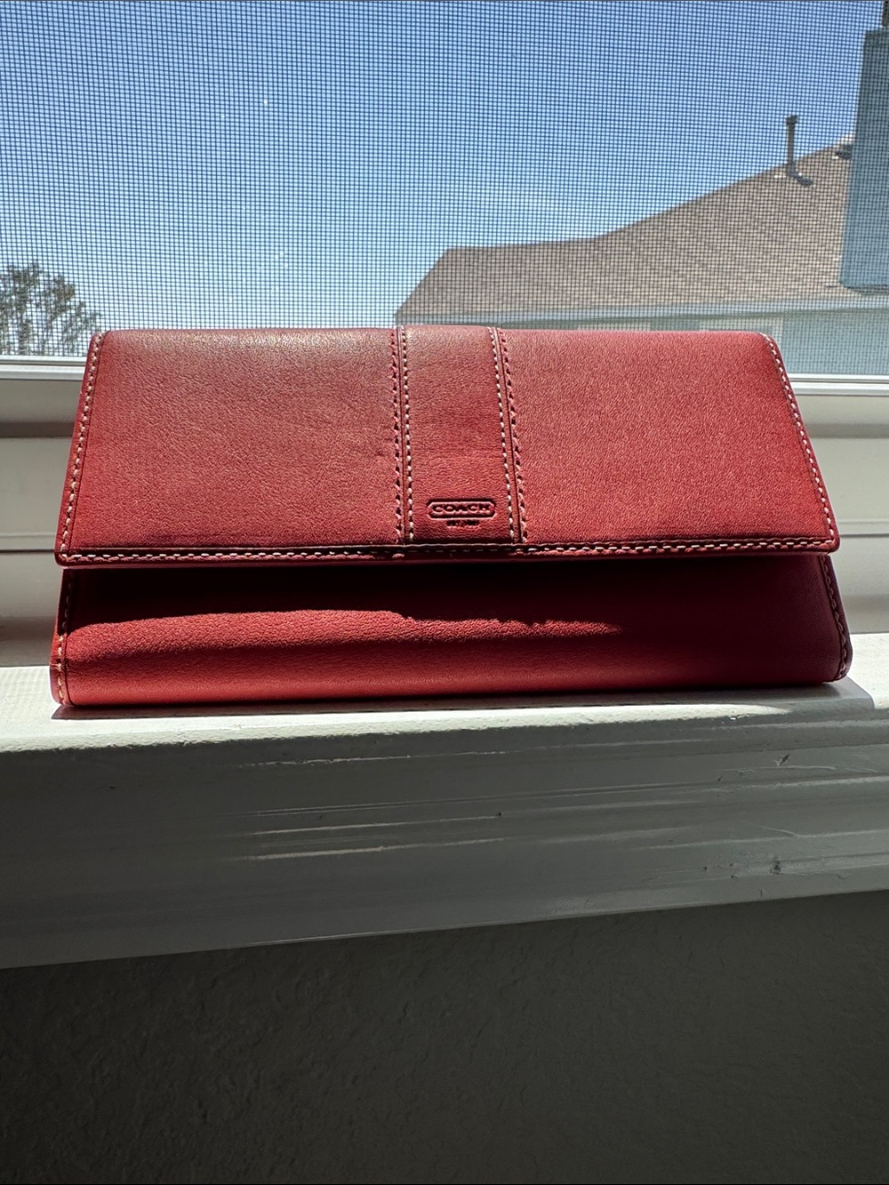 Coach Leather Fold-Over Wallet